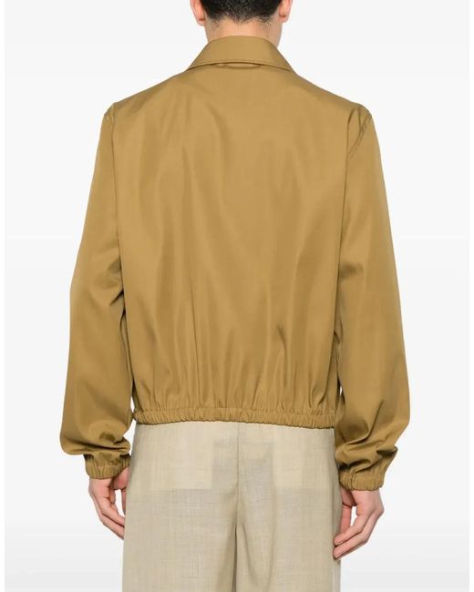 AMI Natural Logo Plaque Twill Bomber Jacket for men