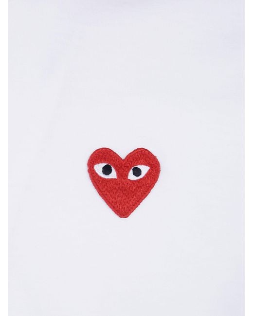 COMME DES GARÇONS PLAY White T-Shirt Emblem Knit
