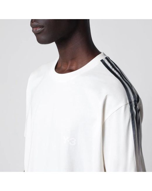 Y-3 White Y3 Gradient Stripes Shortsleeved Tshirt for men