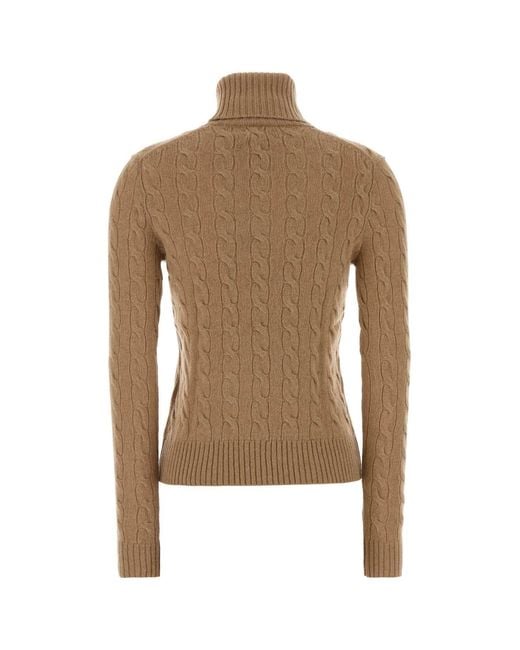 Polo Ralph Lauren Brown Wool-Cashmere Blend Sweater