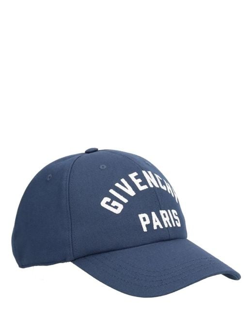 Givenchy Blue Baseball Cap With Embroidered Logo for men
