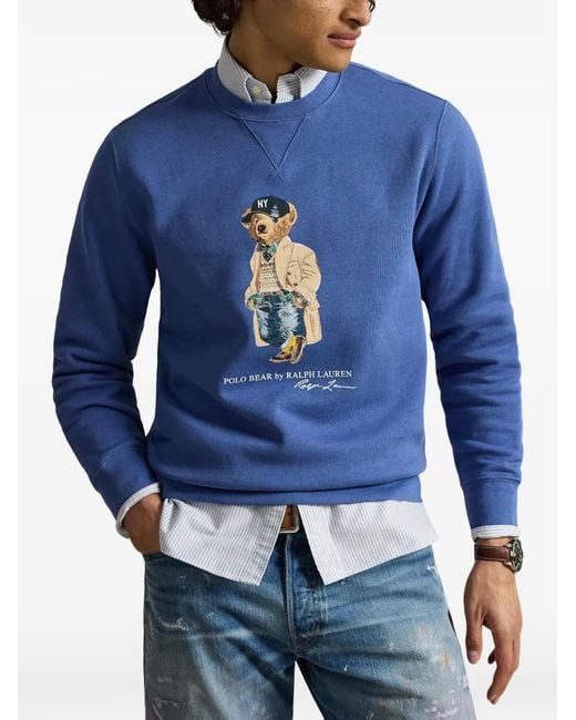 Polo Ralph Lauren Blue Polo Bear Fleece Pullover for men