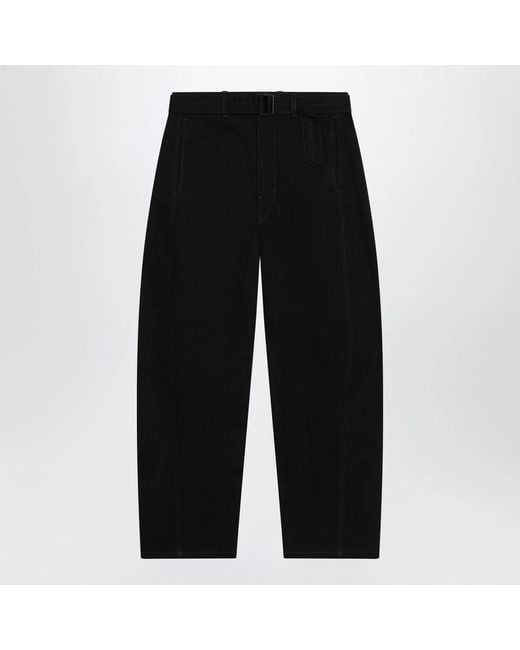 Lemaire Black Cotton Trousers With Belt