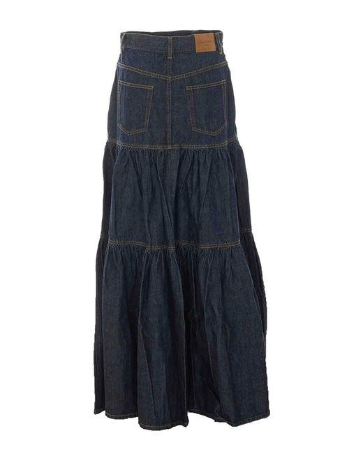 Saint Laurent Blue Country Denim Skirt