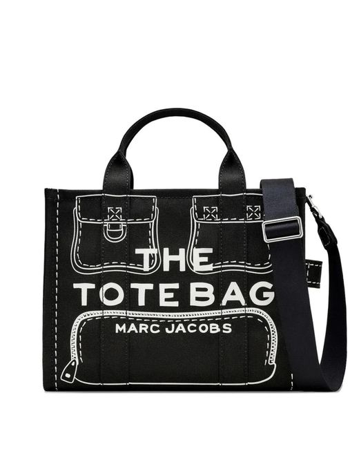 Marc Jacobs Black "The Tote Bag" Cargo Canvas Tote Bag