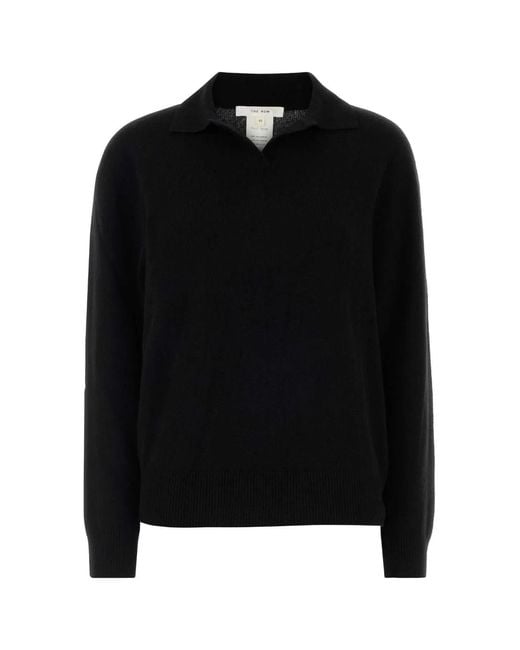 The Row Black Cashmere Oashi Polo Shirt