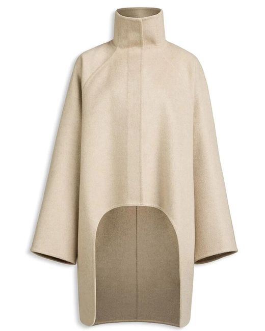 Alaïa Natural Alaia Asymmetric Cashmere Coat