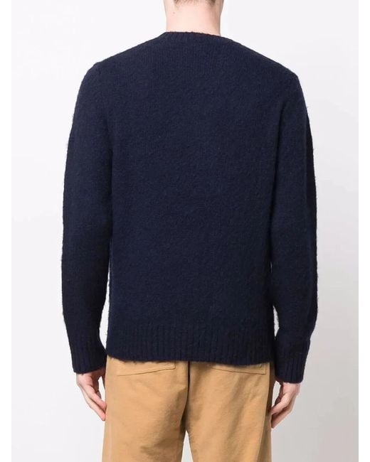 Aspesi Blue "Classic" Round Neck Sweater for men