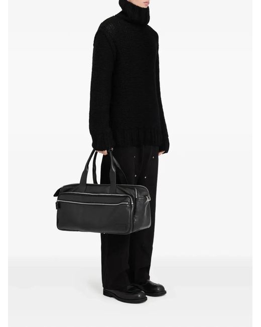 MM6 by Maison Margiela Black Chunky Wool Turtleneck Jumper for men