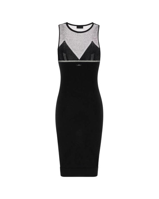 Elisabetta Franchi Black Abito Longuette