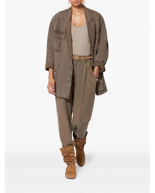 Isabel Marant Brown Isabel Marant Etoile Marant Étoile Nevala Cotton And Linen Jacket
