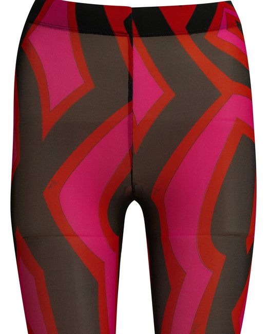 Emilio Pucci Red Marmo Polyamide Elastan Legging