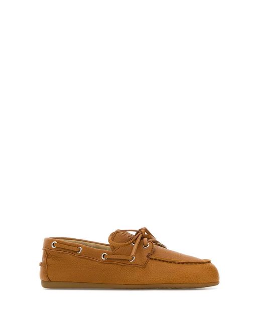 Miu Miu Brown Leather Loafers