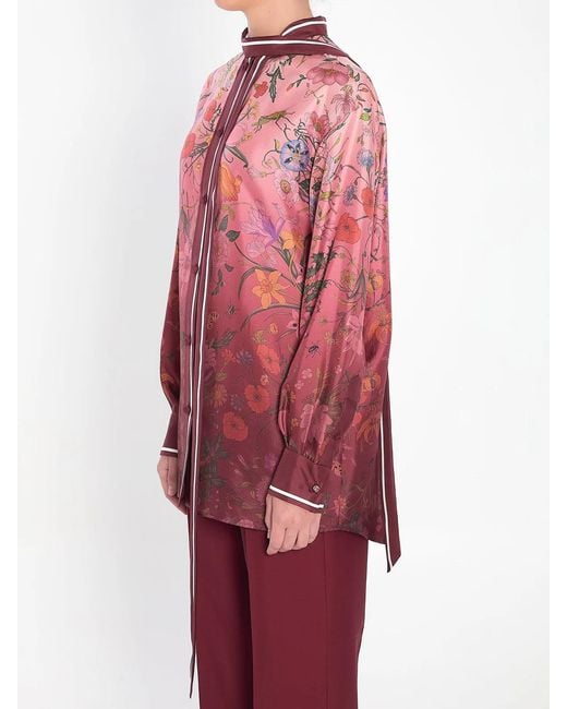 Gucci Red Printed Silk Shirt