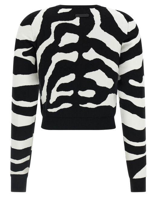 Moschino Black Zebra Intarsia Sweater