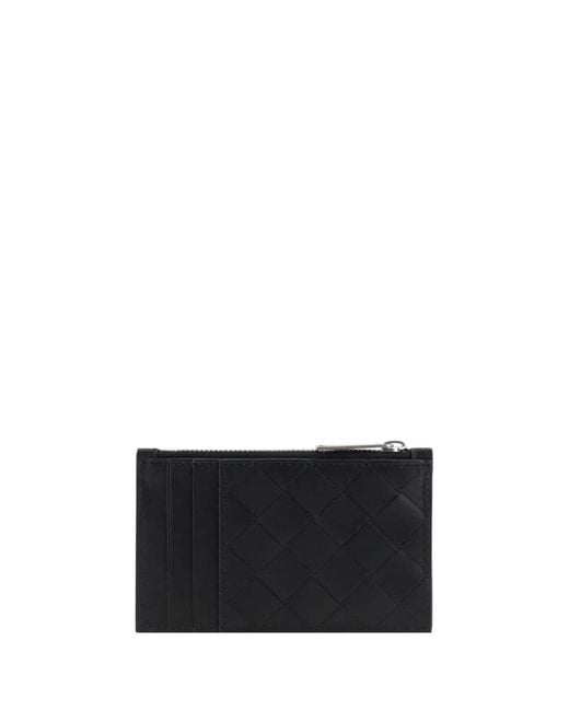 Bottega Veneta White Intrecciato Zipped Card Case for men