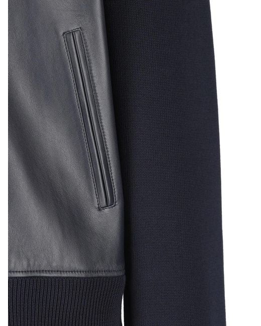 Gucci Black Leather Panelled Jacket for men