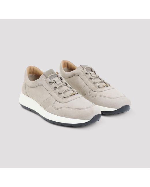 Tod's White Tortora Suede Sneakers
