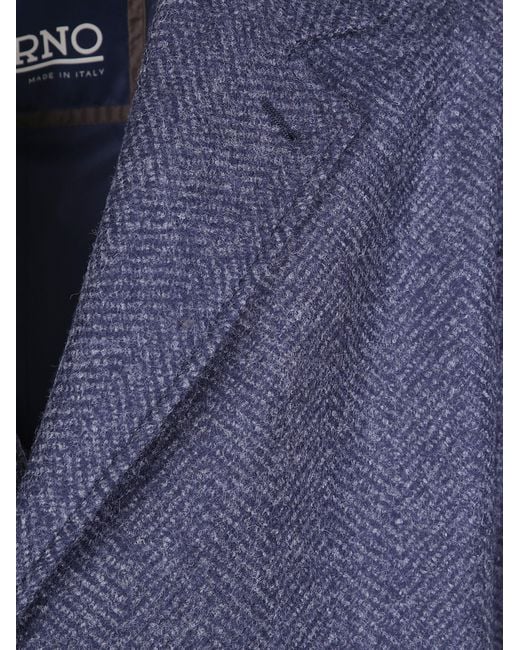 Herno Blue Classic Coat for men
