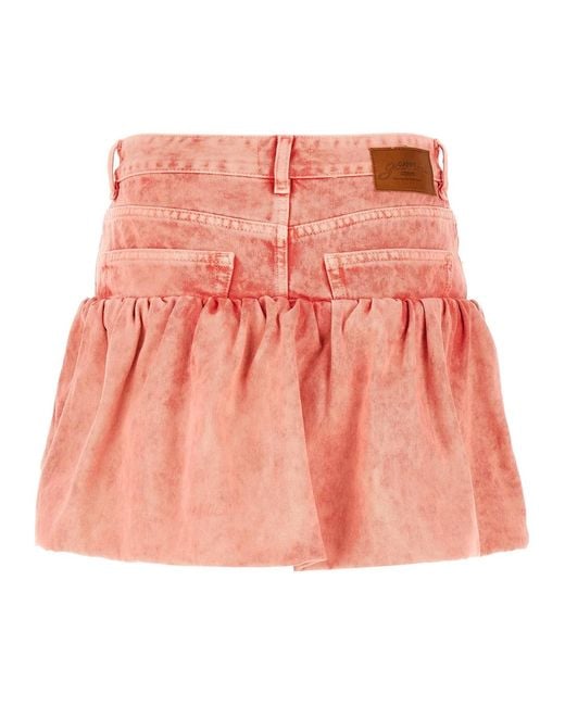 Ganni Pink Denim Jeans Skirt