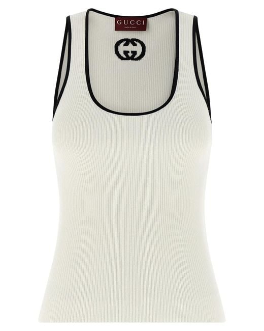 Gucci Gray 'Incrocio Gg' Tank Top
