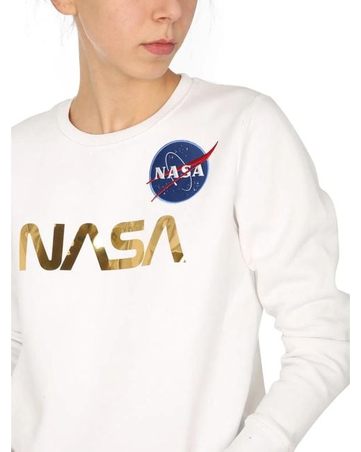 Alpha Industries White Nasa Sweatshirt
