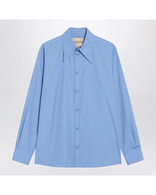 Valentino Blue Cotton Shirt for men
