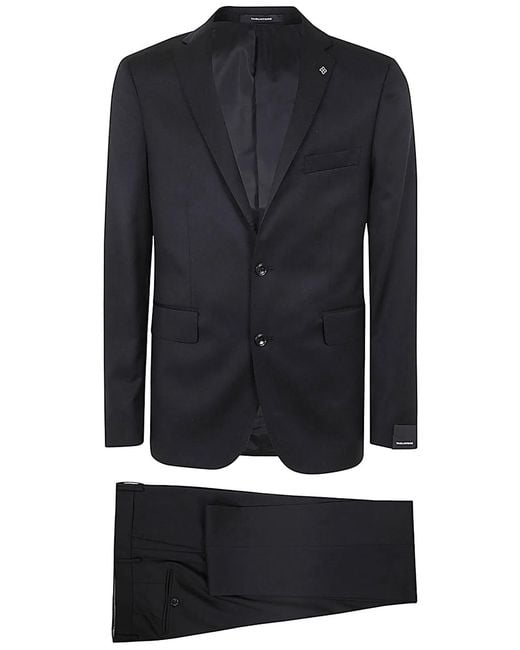 Tagliatore Blue Classic Suit With Constructed Shoulder for men