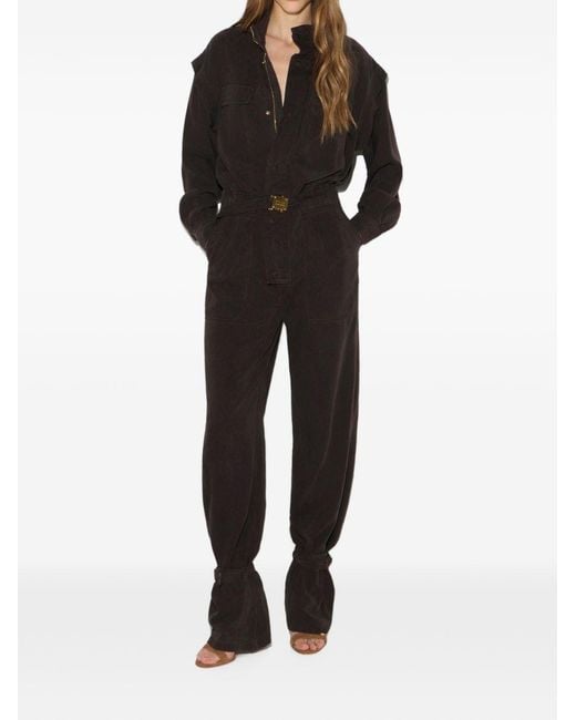 Elisabetta Franchi Black Lyocell Draped Dress