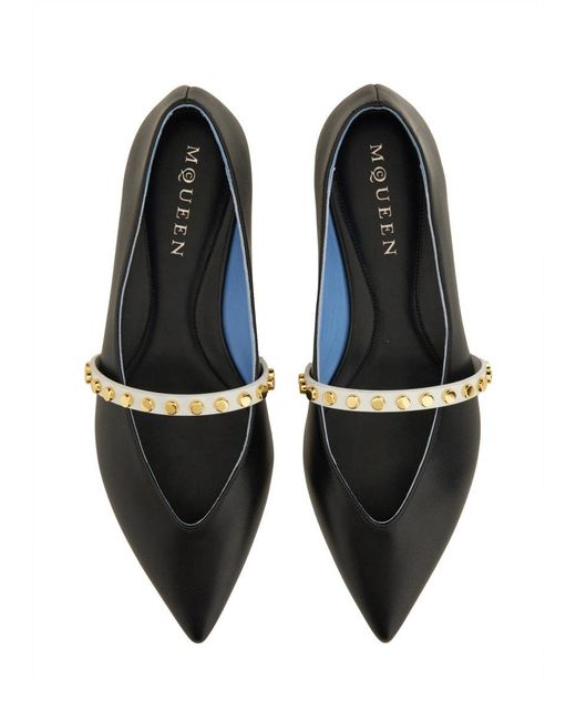 McQueen Blue Lamb Flats