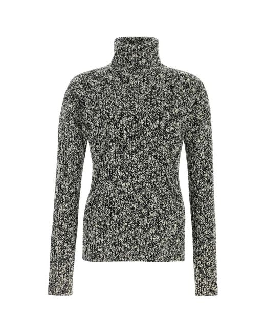 Dolce & Gabbana Black Dolce & Gabbana Two-Tone Wool Blend Sweater for men
