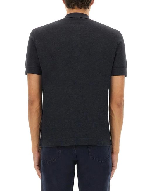 Zegna Black Cotton Blend Polo Shirt for men