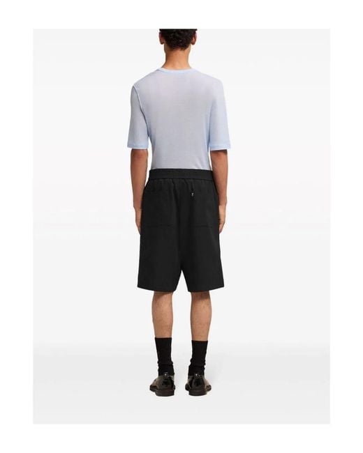 AMI Black Elasticated Waist Bermuda Shorts for men