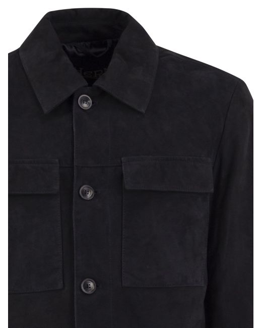 Herno Black Goatskin Suede Jacket for men