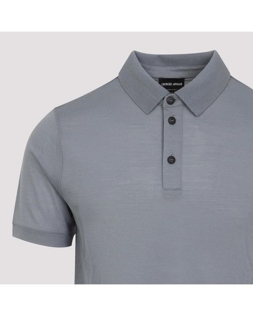Giorgio Armani Blue Cloud Cotton Polo Shirt for men