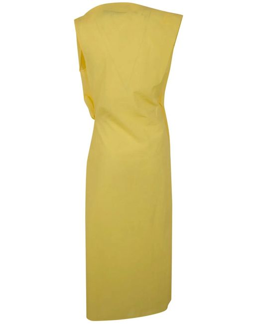 Jacquemus Yellow "La Robe Drap" Midi Dress