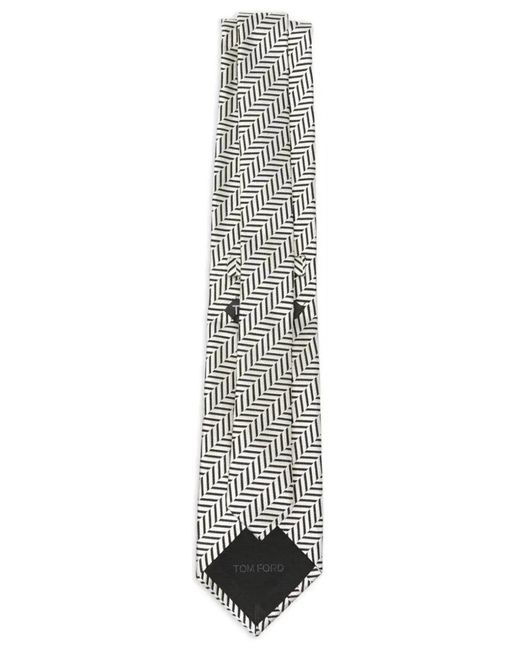 Tom Ford White Silk Tie for men