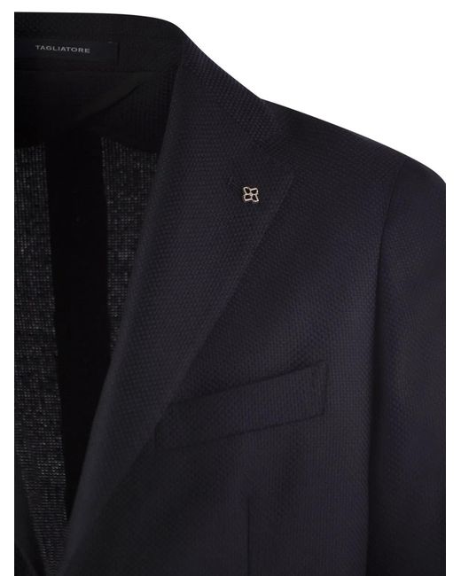 Tagliatore Blue Virgin Wool Jacket for men