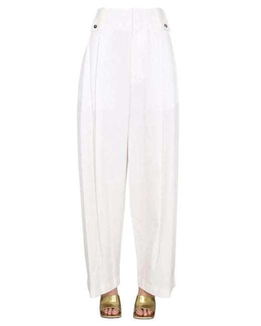 Bottega Veneta White Wide Leg Pants
