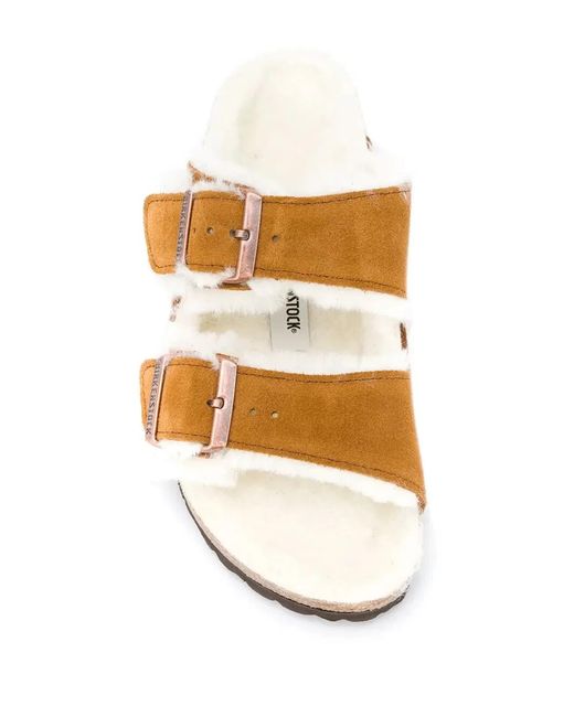 Birkenstock Brown Arizona Shearling Suede Sandals