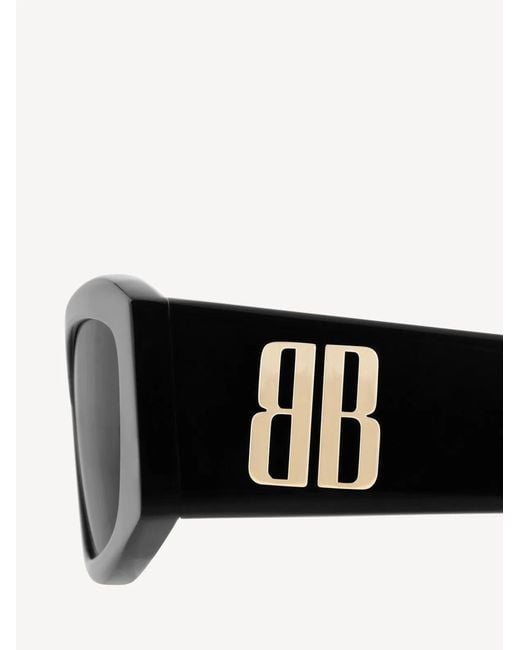 Balenciaga Black Nano Rectangular Sunglasses