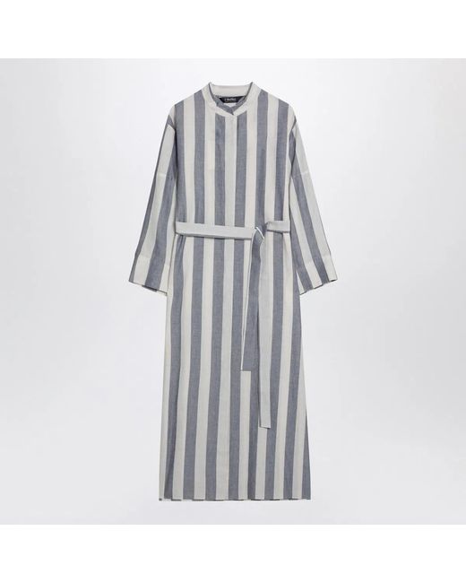 Max Mara Gray Striped Shirt Dress