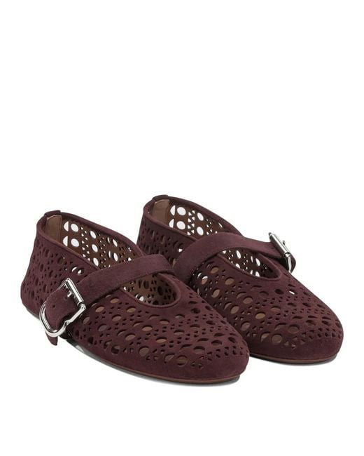 Alaïa Brown Alaia "Vienne" Mary Jane Ballet Flats
