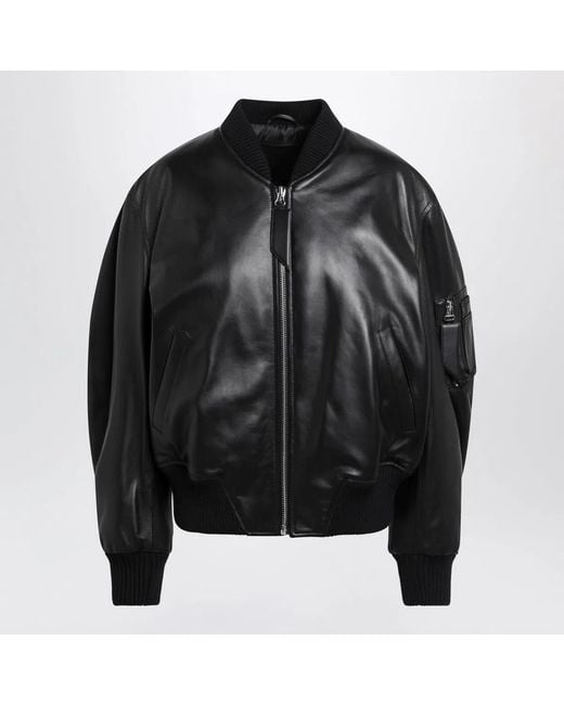The Attico Black Anja Bomber Jacket