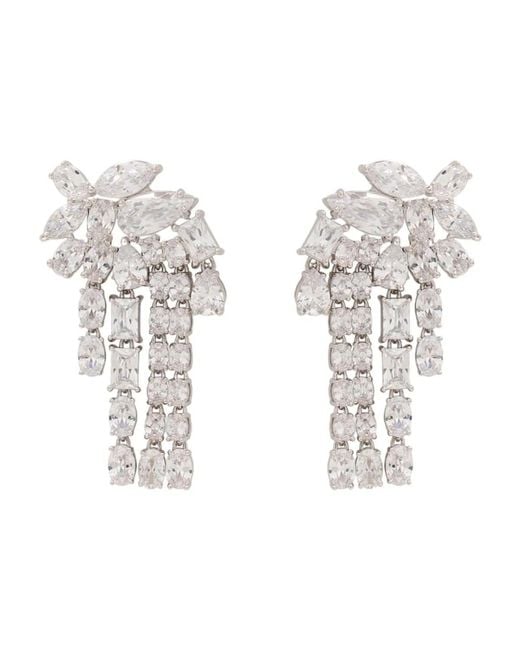 Self-Portrait White Crystal Dangle Earrings