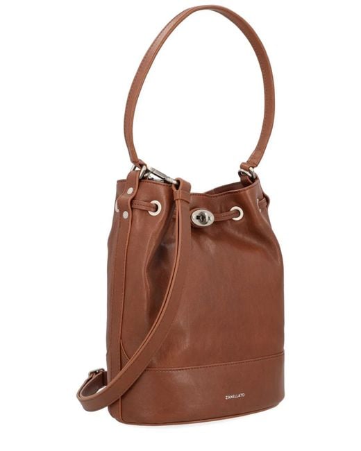 Zanellato Brown Mondà Leather Clutch Bag