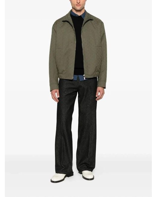 Gucci Green Zip Front Bomber Jacket for men