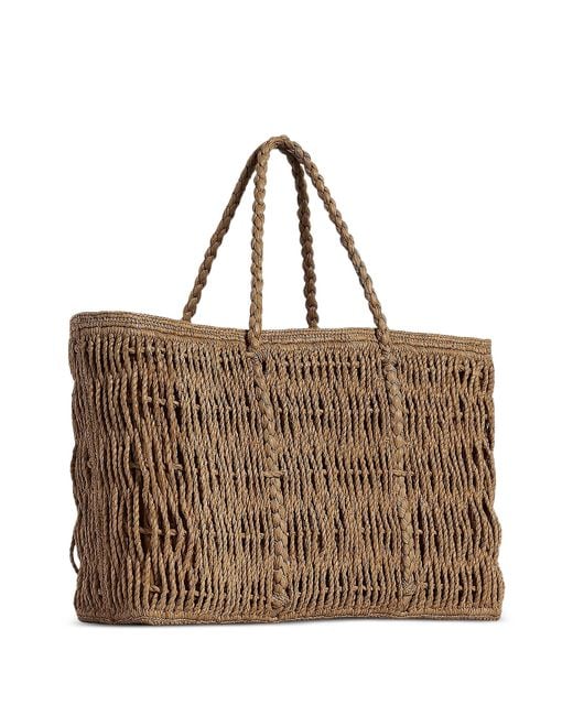 The Row Brown Raffia Georgica Shopping Bag