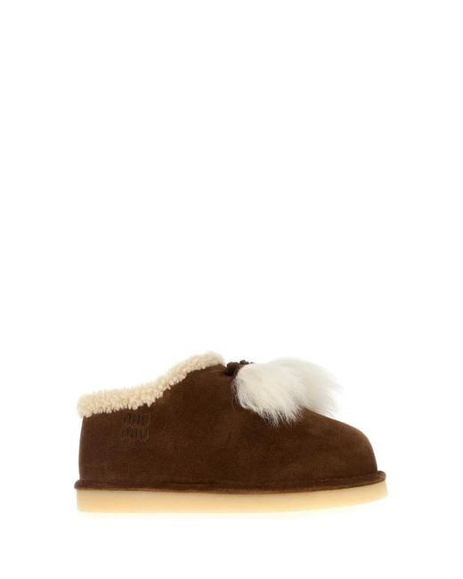 Miu Miu Brown Suede Ankle Boots