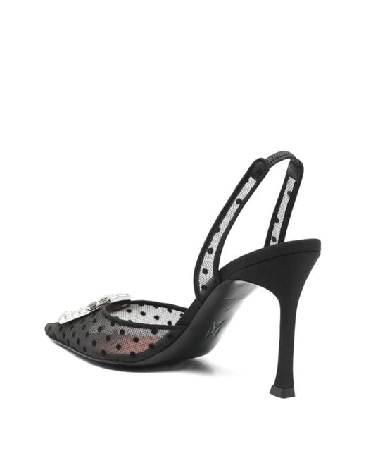 AMINA MUADDI White Camelia Sling 90 Polka-Dot Lace